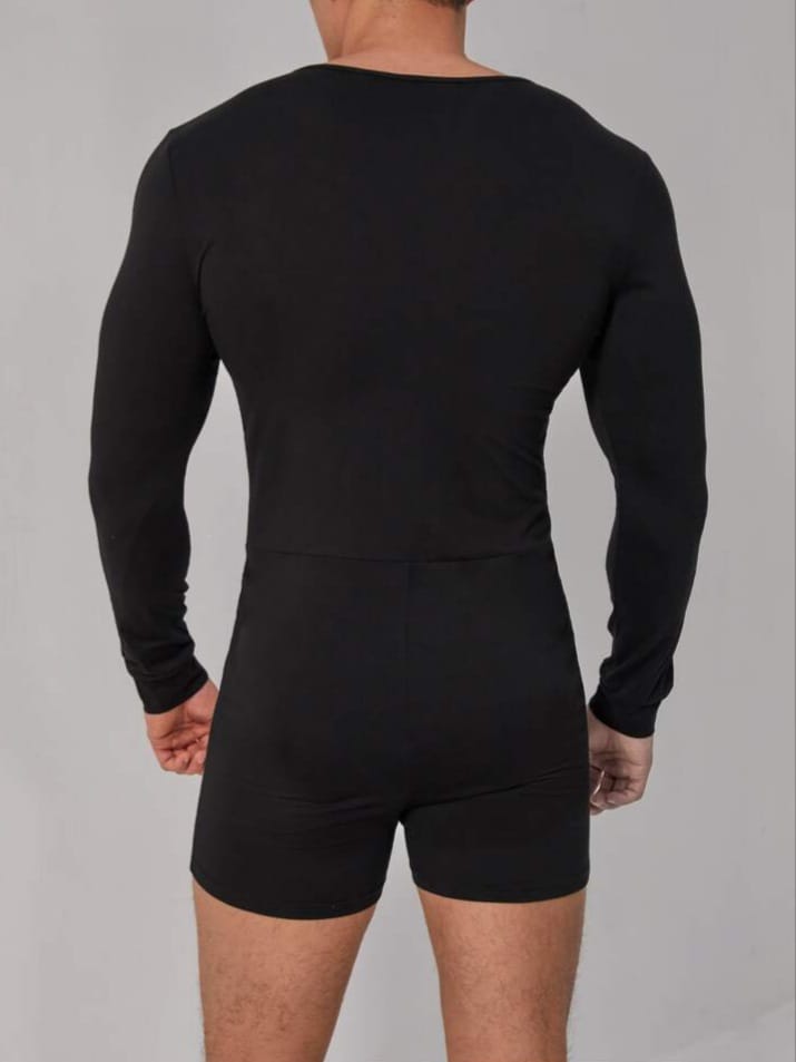 Crystal City Men Solid Button Front Sleep Romper
